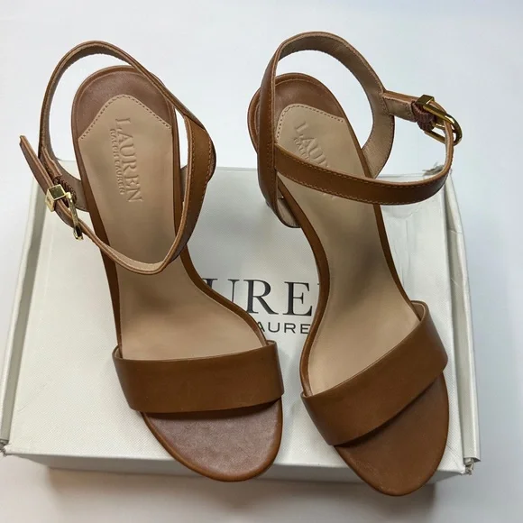 Lauren Ralph Lauren Women's Gwen Ankle-Strap Dress Sandals- Polo Tan- Size 6 - Picture 5 of 10